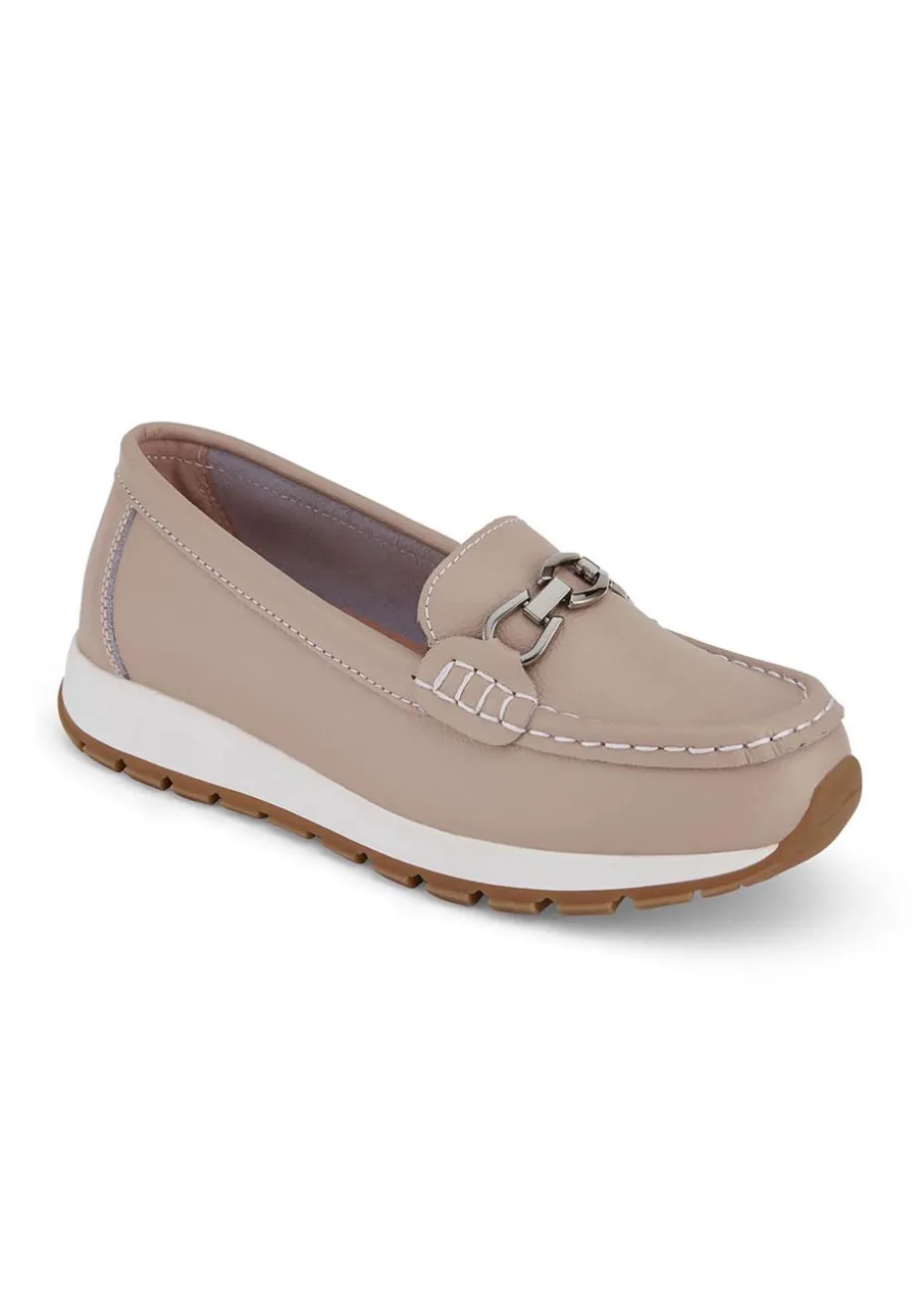 Cotton Traders Grey Leather Loafers