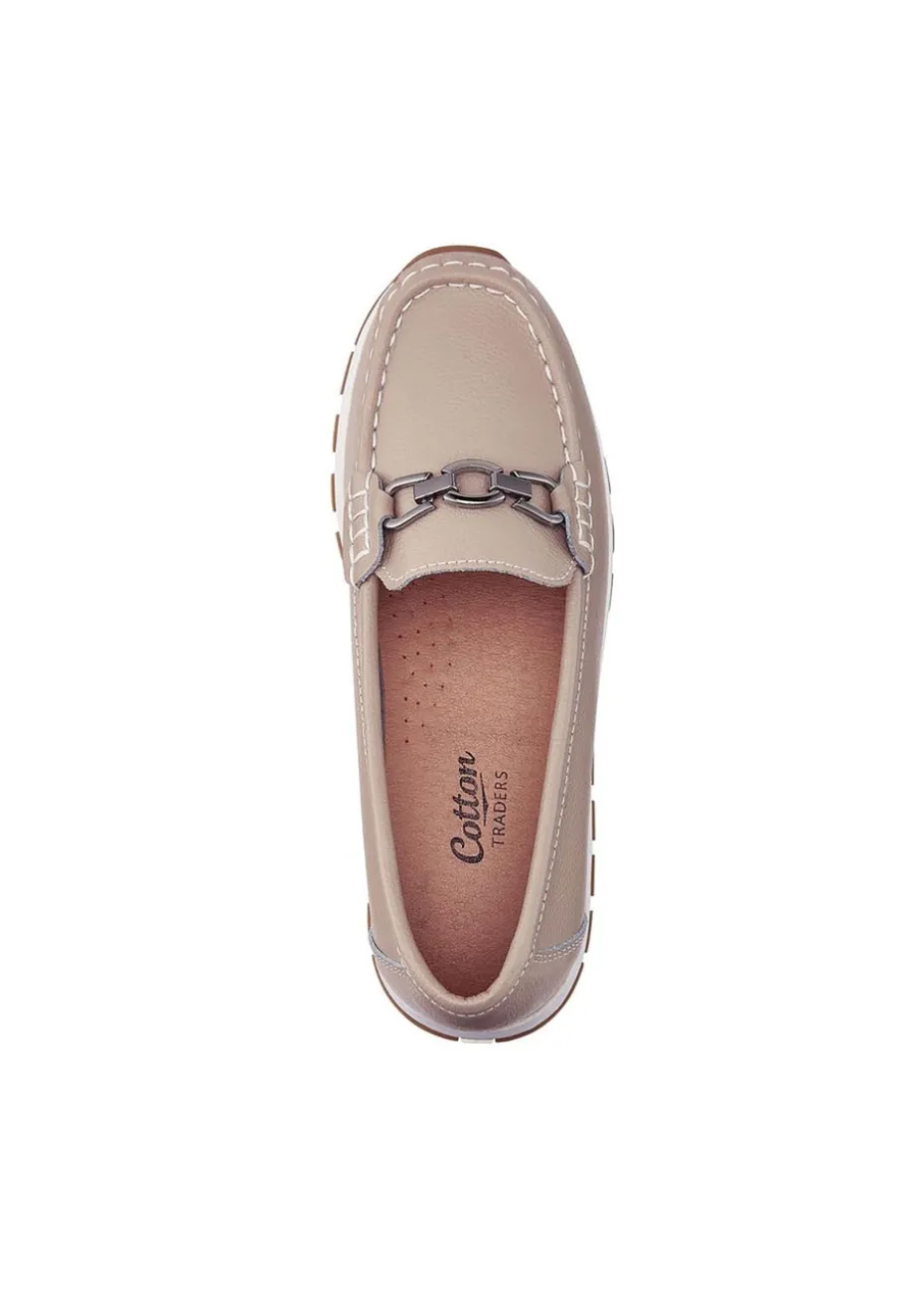 Cotton Traders Grey Leather Loafers