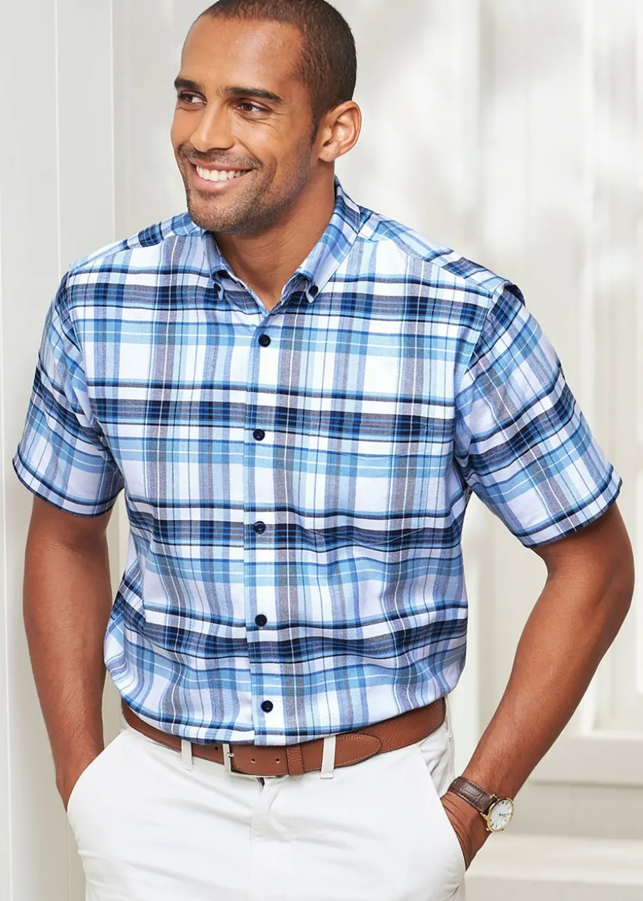 Cotton Traders Iris Short Sleeve Patterned Oxford Shirt