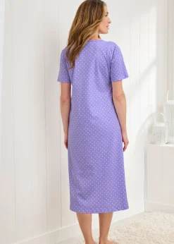 Cotton Traders Lavender 2 Pack Short Sleeve Nightdresses