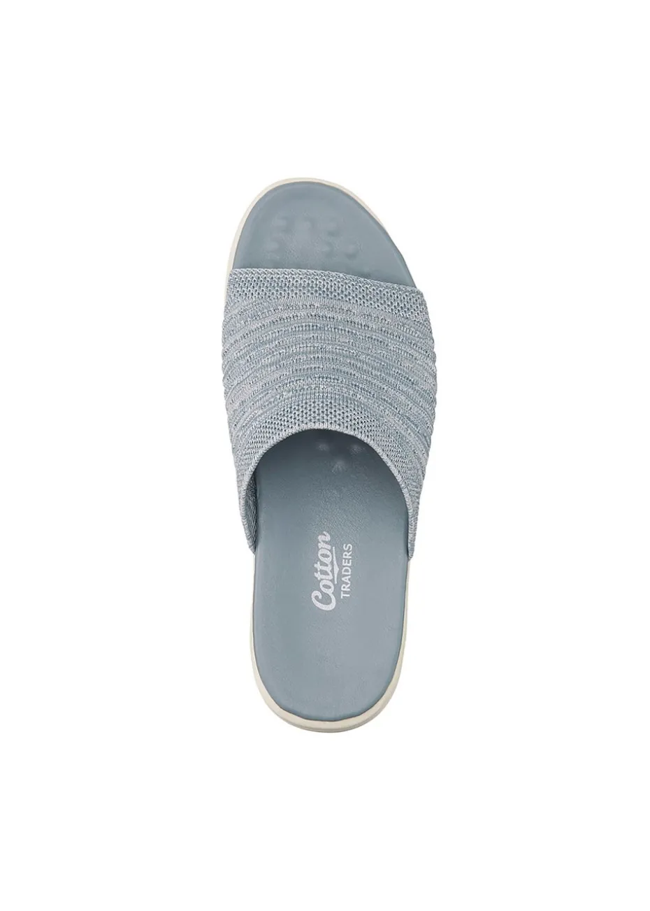 Cotton Traders Light Blue Slip On Mule Sandals
