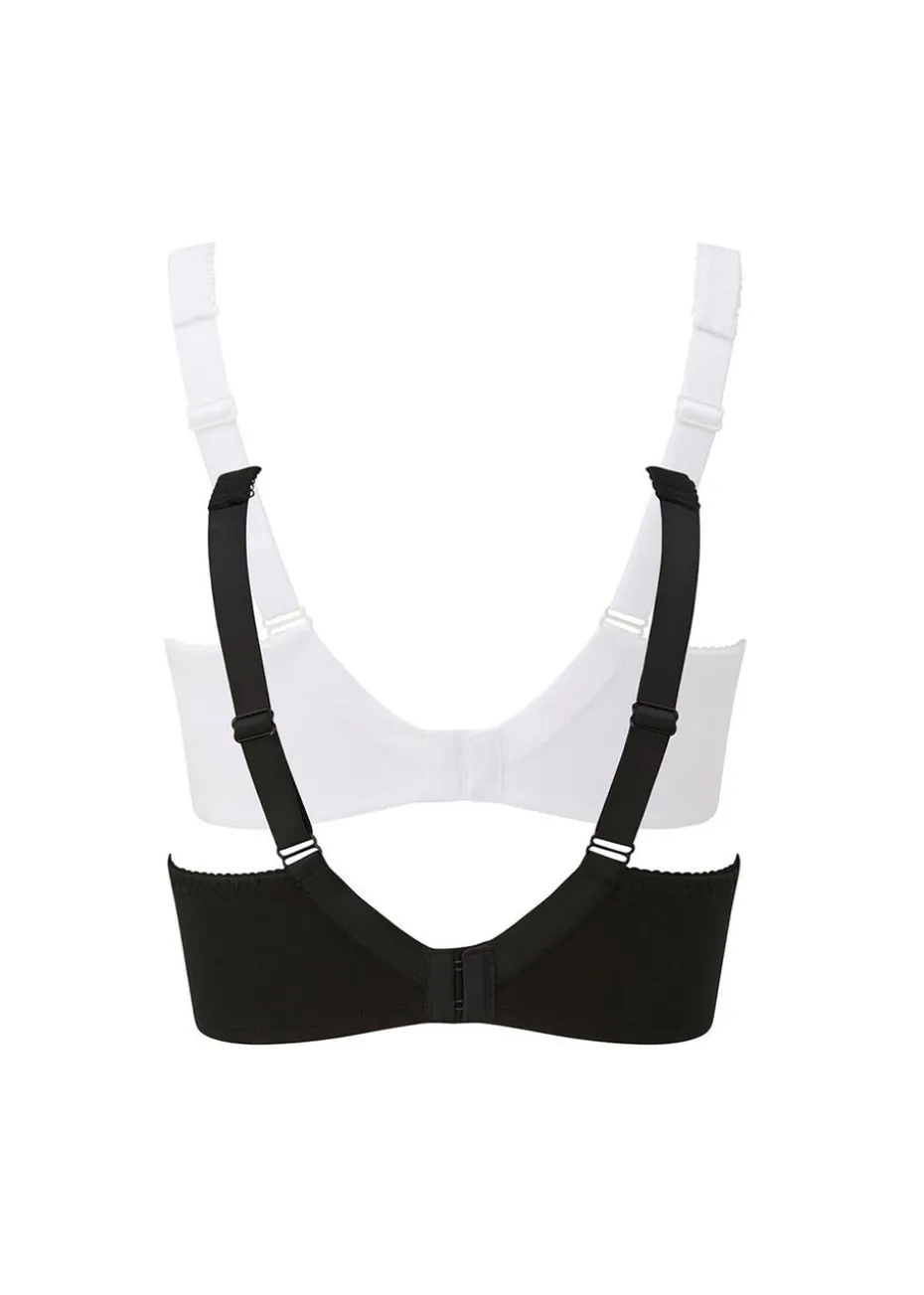 Cotton Traders Multi 2 Pack Rose Non-Wired Bras