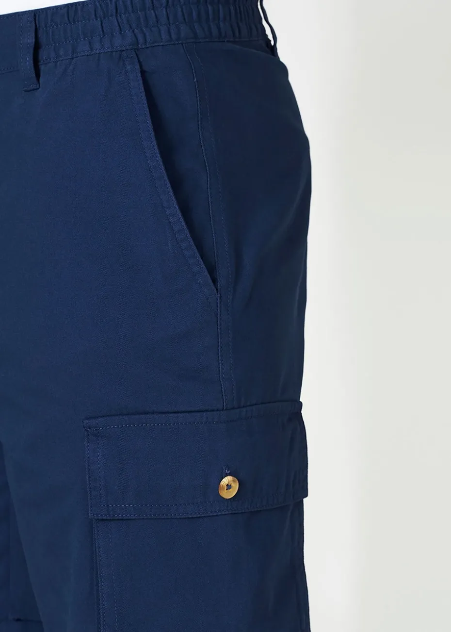 Cotton Traders Navy Cargo Comfort Shorts