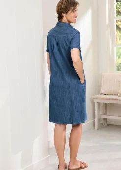 Cotton Traders Pale Blue Denim Dress