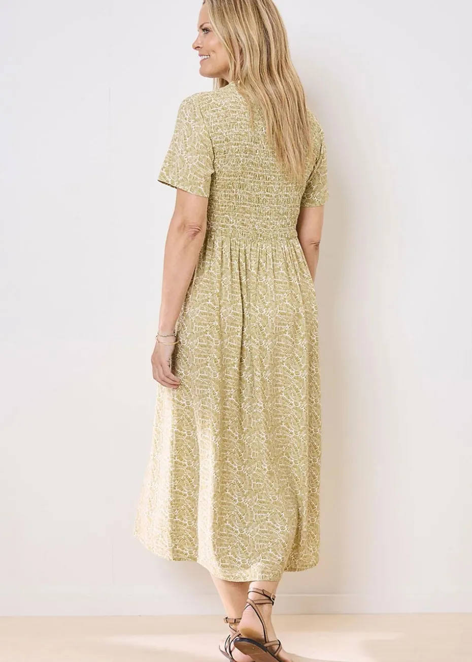 Cotton Traders Sage Green Printed Maxi Dress