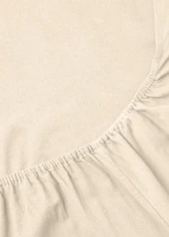 Cream Cotton Deep Fitted Bed Sheet (180 Thread Count)
