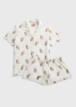 Cream Dog Short Pyjama Set