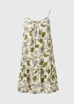 Cream Floral Mini Cami Dress