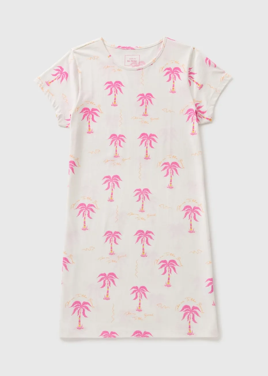 Cream Palm Tree Pattern Nightie