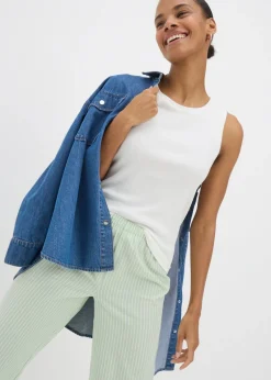 Cream Ribbed Vest