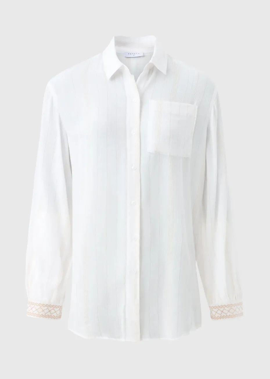 Cream Sparkle Beach Shirt