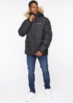 Crosshatch Black Bentlays Hooded Jacket