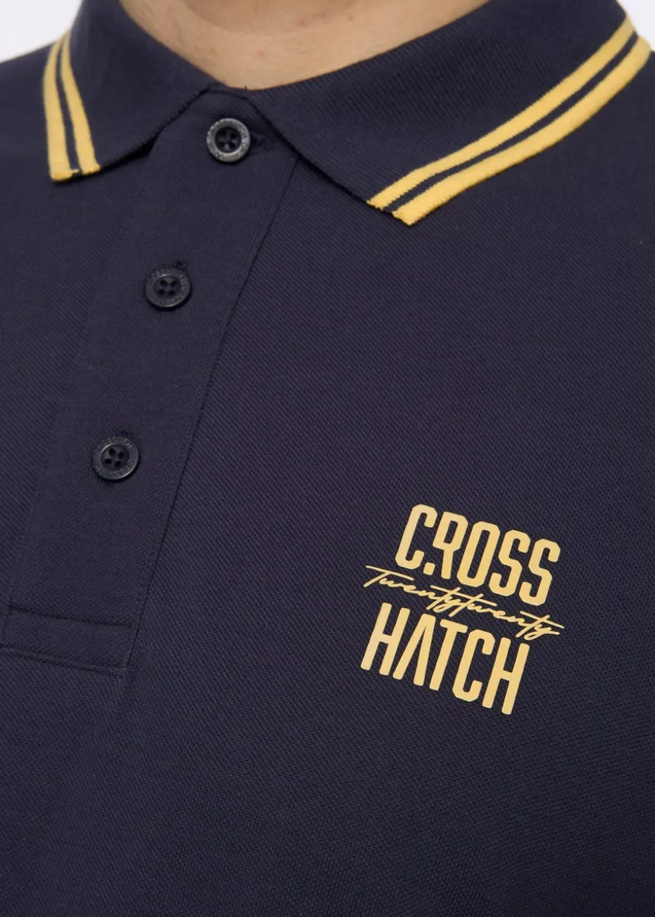 Crosshatch Dark Blue Night Changra Polo