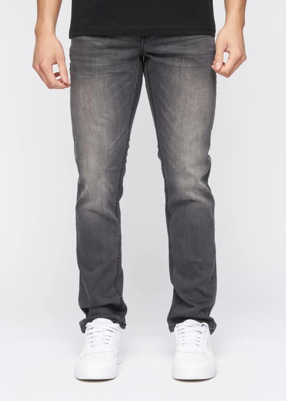 Crosshatch Dark Grey Wash New Svelte Slim Jeans