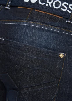 Crosshatch Dark Wash New Embossed Techno Denim Jeans