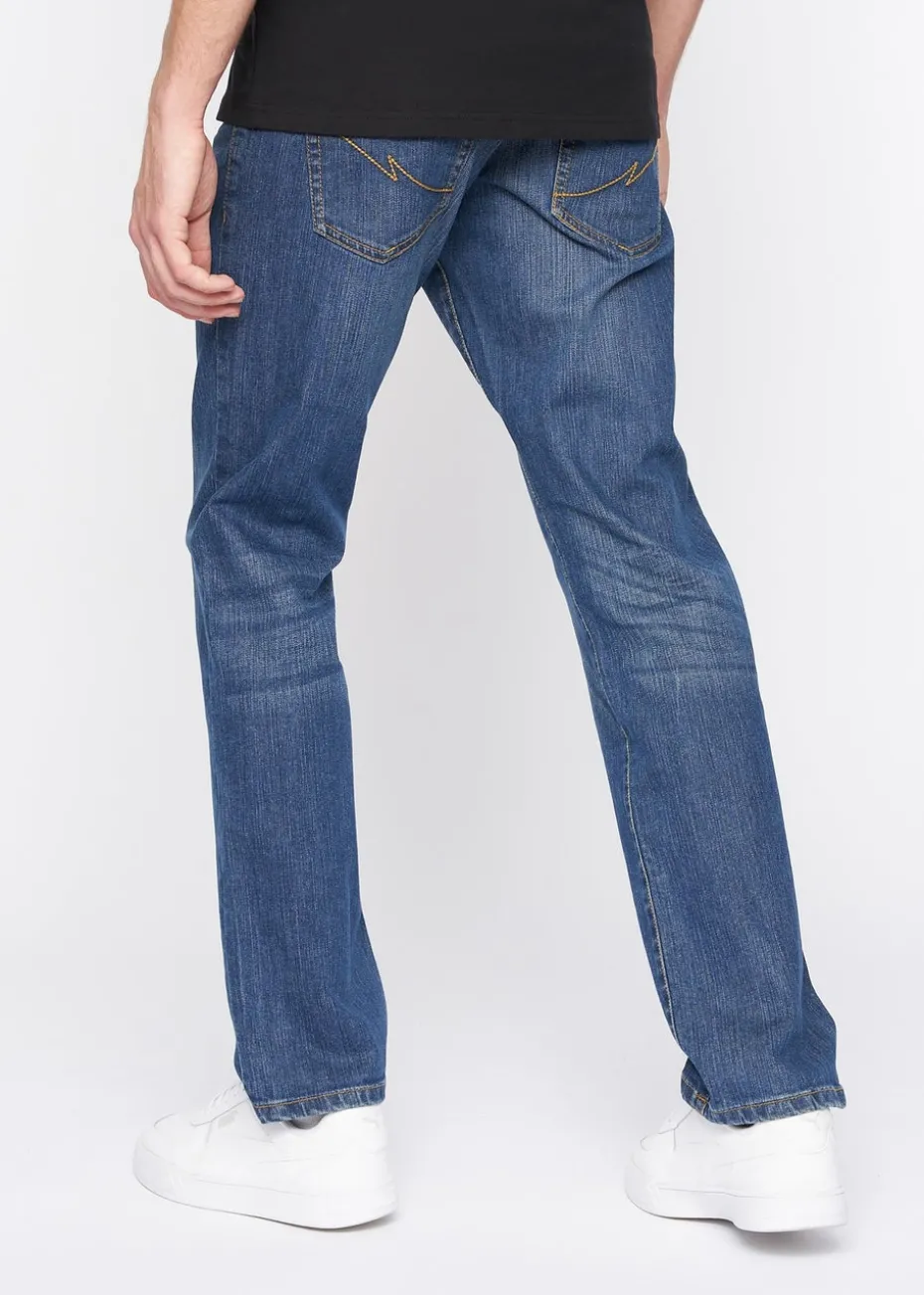 Crosshatch Stone Wash Bandol Straight Leg Jeans