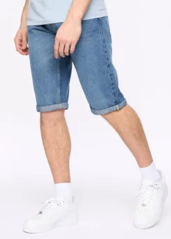 Crosshatch  Stone Wash  Tillforth  Denim  Shorts