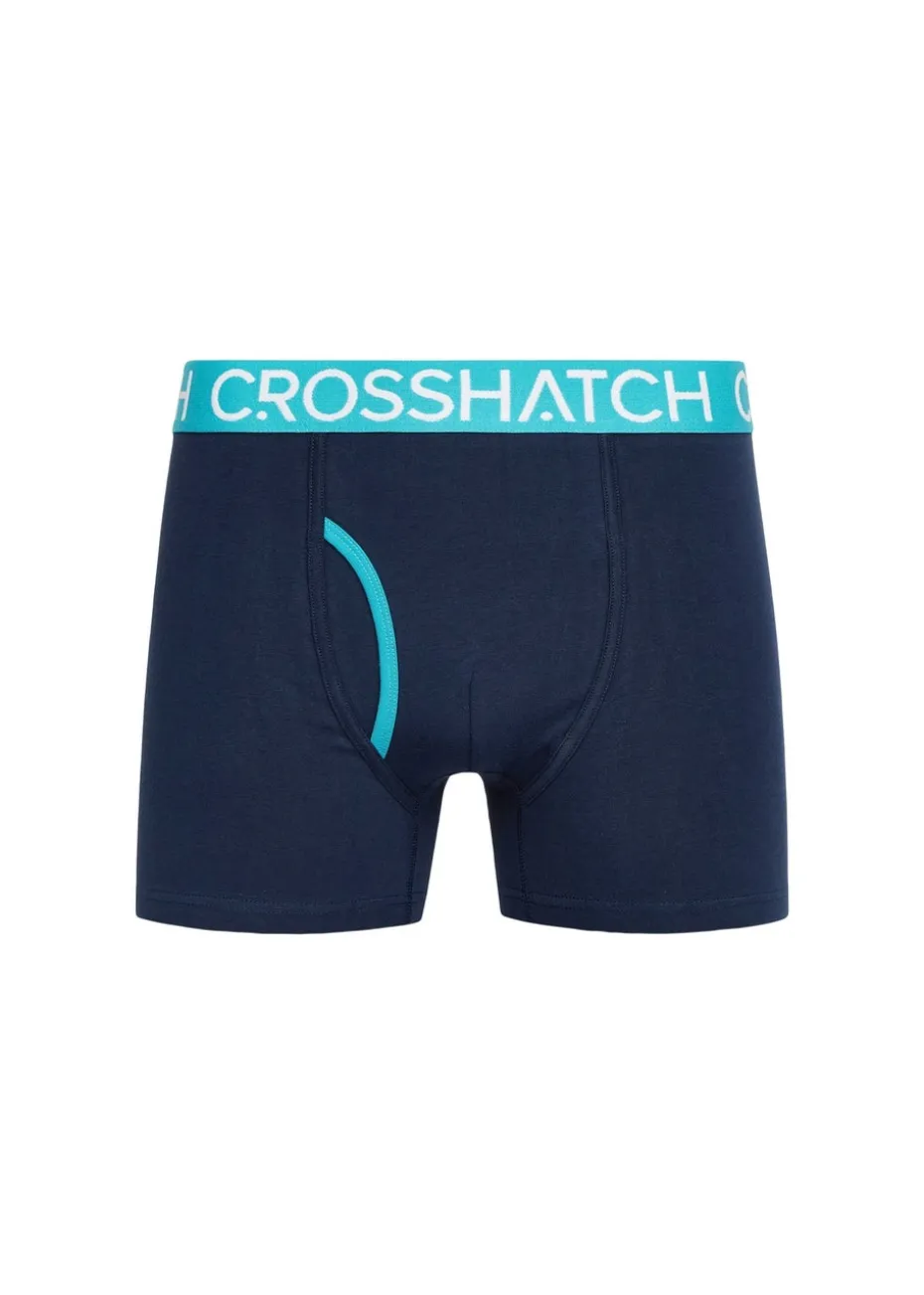 Crosshatch Teal Lynol Boxers (3 Pack)