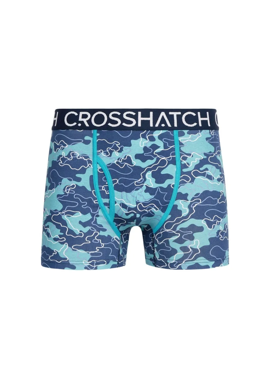 Crosshatch Teal Lynol Boxers (3 Pack)