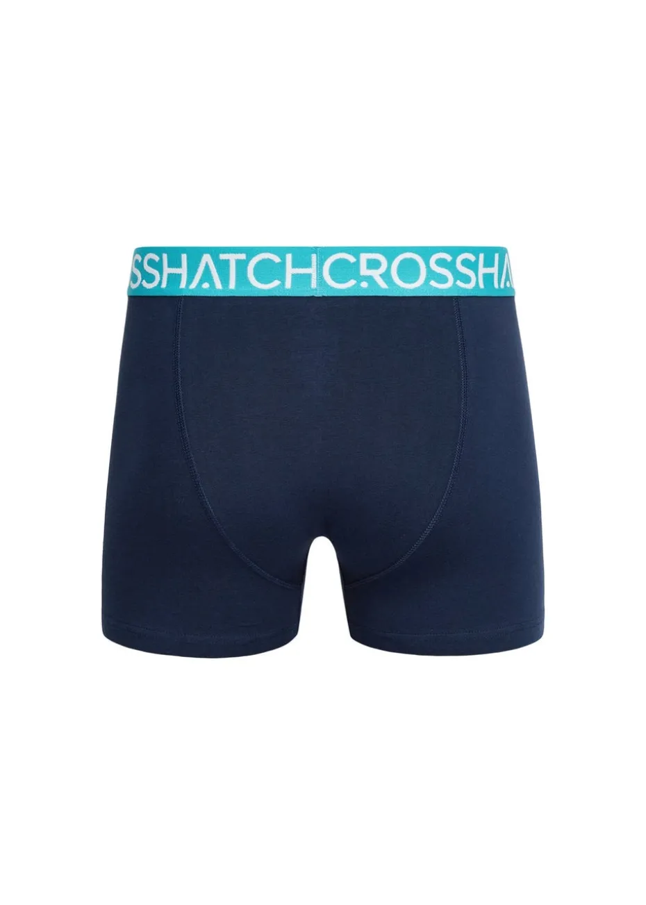 Crosshatch Teal Lynol Boxers (3 Pack)