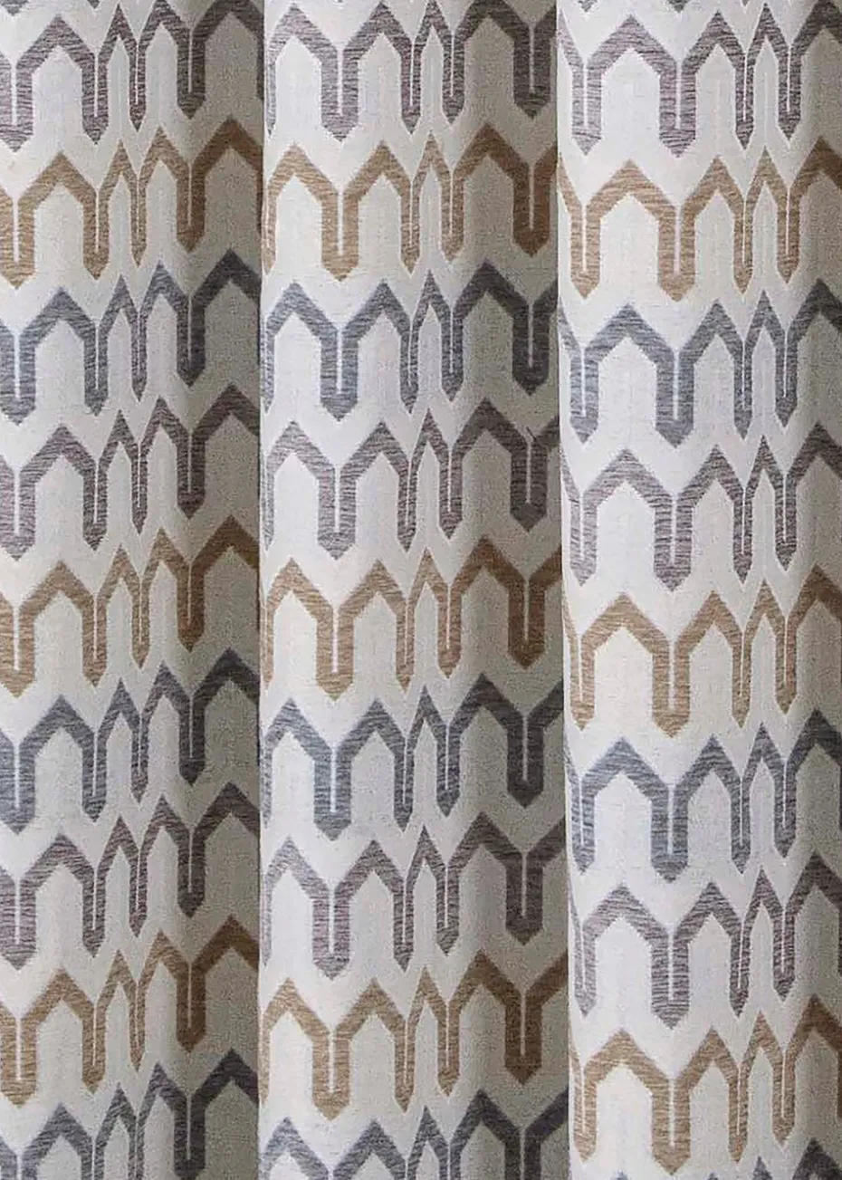 Curtina Arcadia Chenille Natural Eyelet Curtains