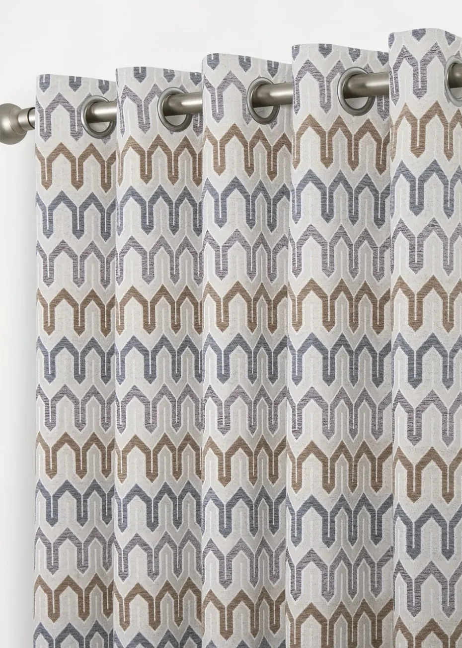 Curtina Arcadia Chenille Natural Eyelet Curtains