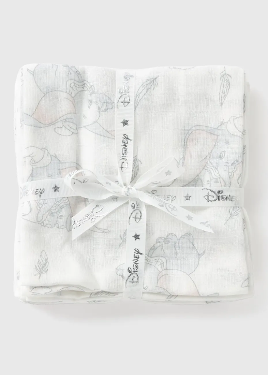 Disney 3 Pack Baby Cream Dumbo Muslin Cloths