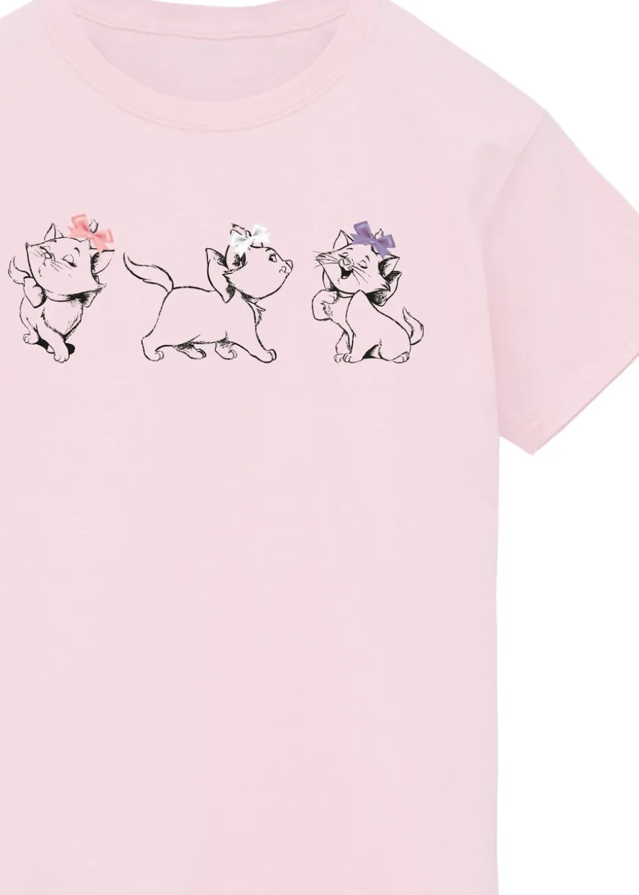 Disney Kids Pink The Aristocats Marie Bows T-Shirt (3-13 Years)