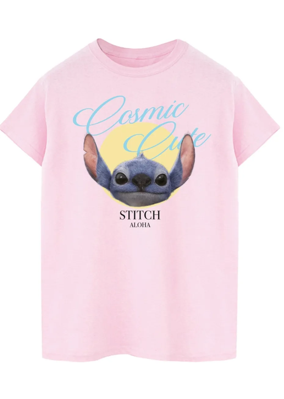 Disney Stitch Cosmic Cute Pink Boyfriend Fit T Shirt