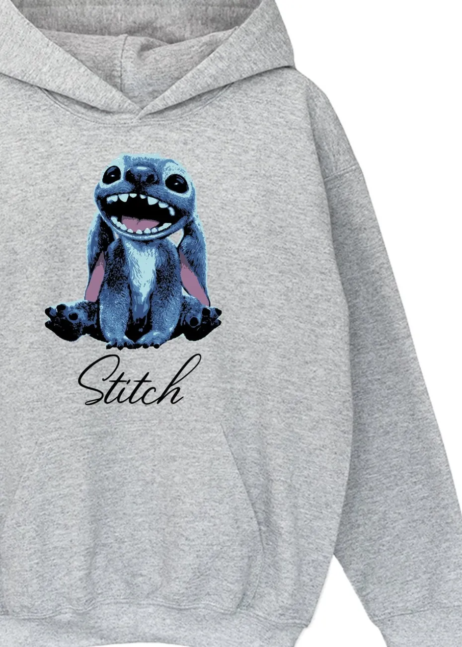 Disney Stitch Flower Kids Grey Hoodie (3-13 Years)