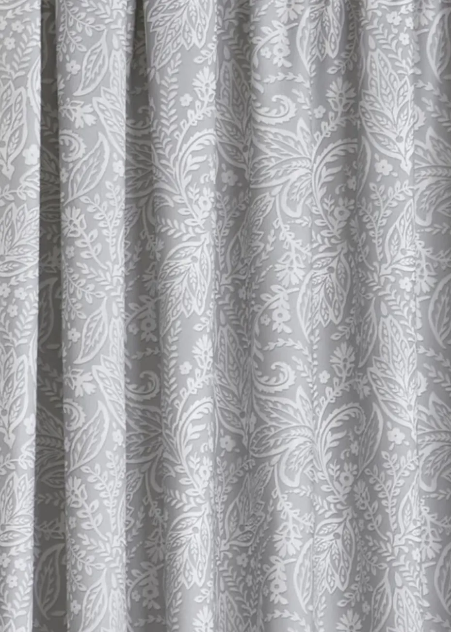 Dreams & Drapes Aveline Grey Pencil Pleat Curtains With Tie-Backs