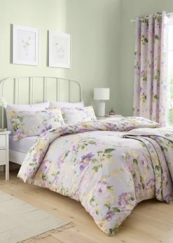 Dreams & Drapes Design Flourette Reversible Lilac Duvet Cover Set