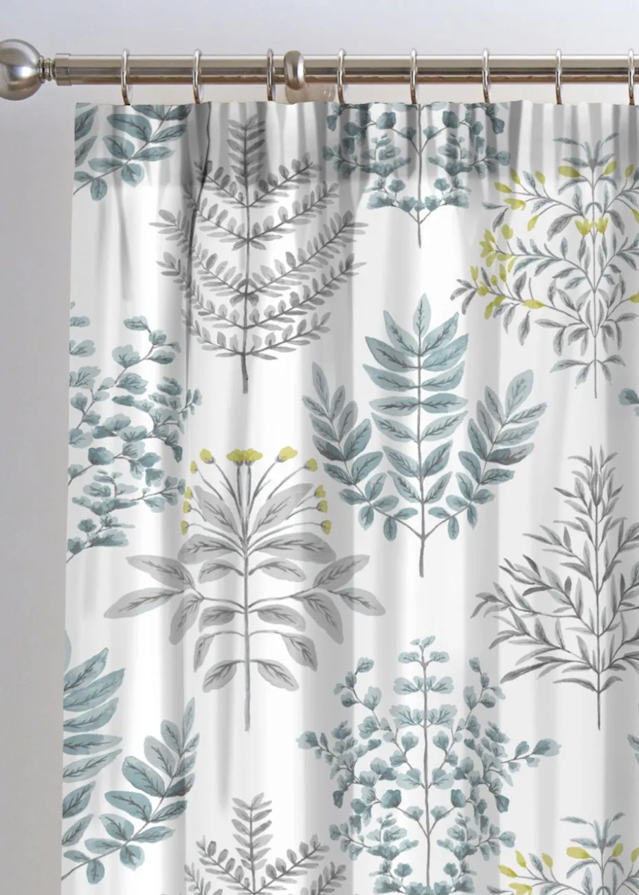 Dreams & Drapes Emily Reversible Blue Pencil Pleat Curtains With Tie-Backs