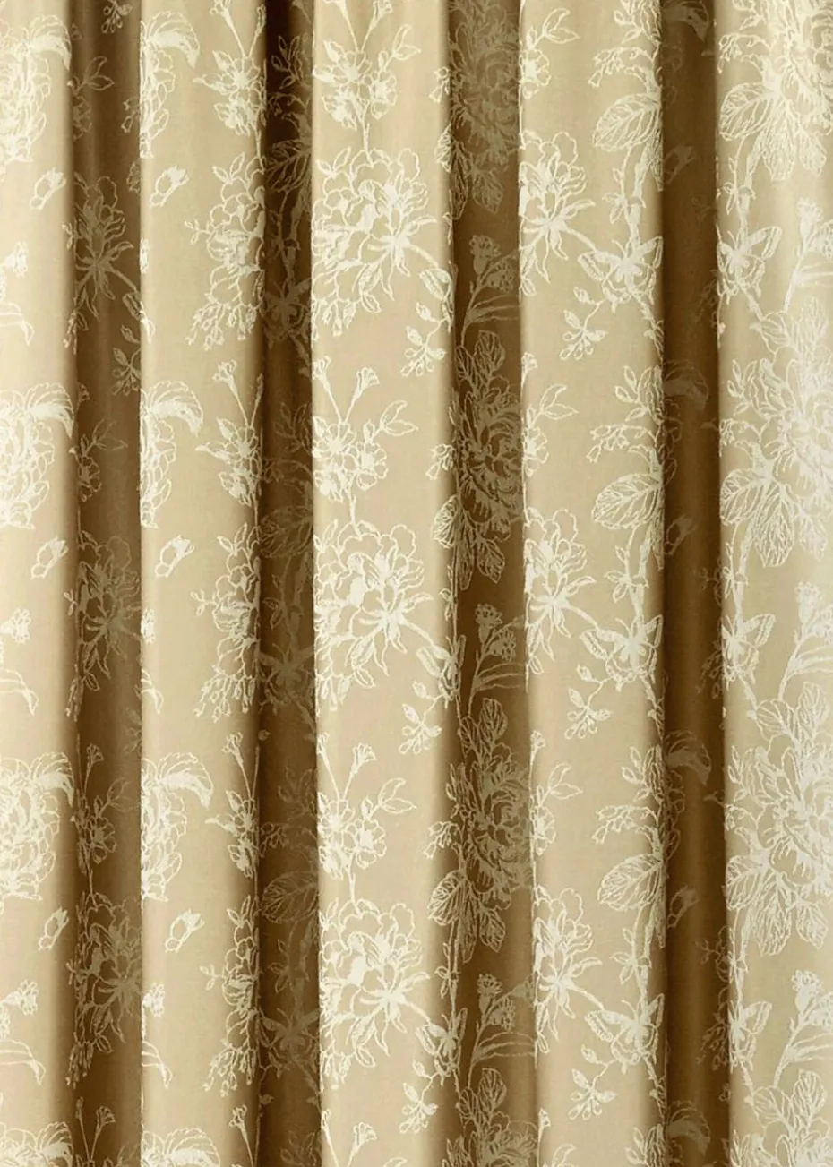 Dreams & Drapes Jasmine Cream Pencil Curtains with Tie-backs