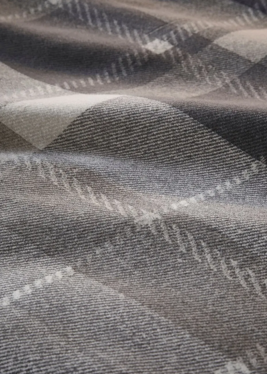 Dreams & Drapes Lodge Colville Check Brushed Cotton Grey Duvet Cover Set