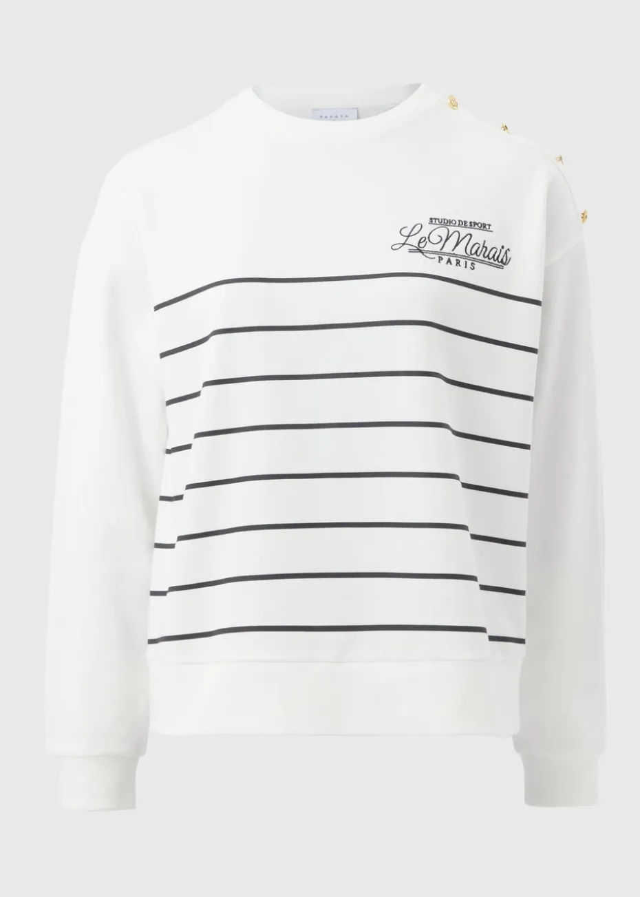 Ecru Breton Stripe Sweatshirt
