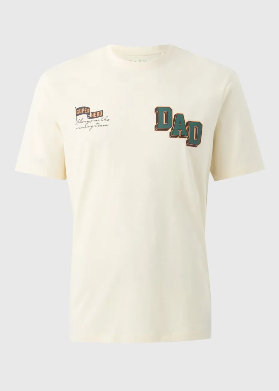 Ecru Dad Printed T-Shirt