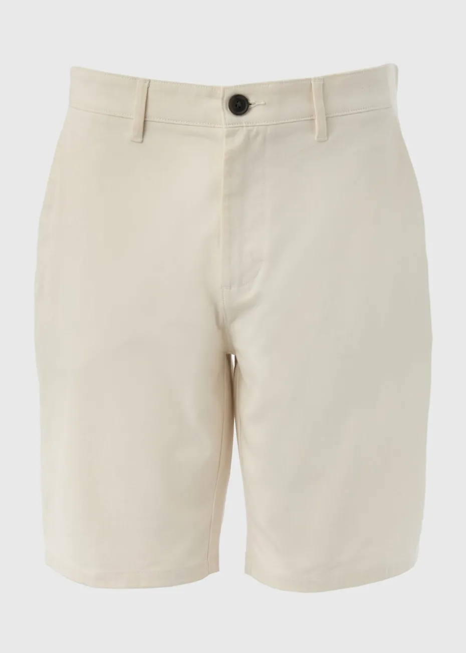 Ecru Slim Fit Chino Shorts