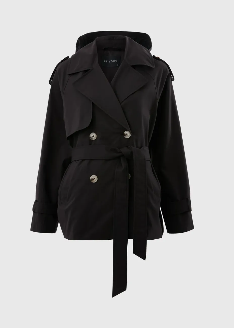 Et Vous Black Short Trench Coat