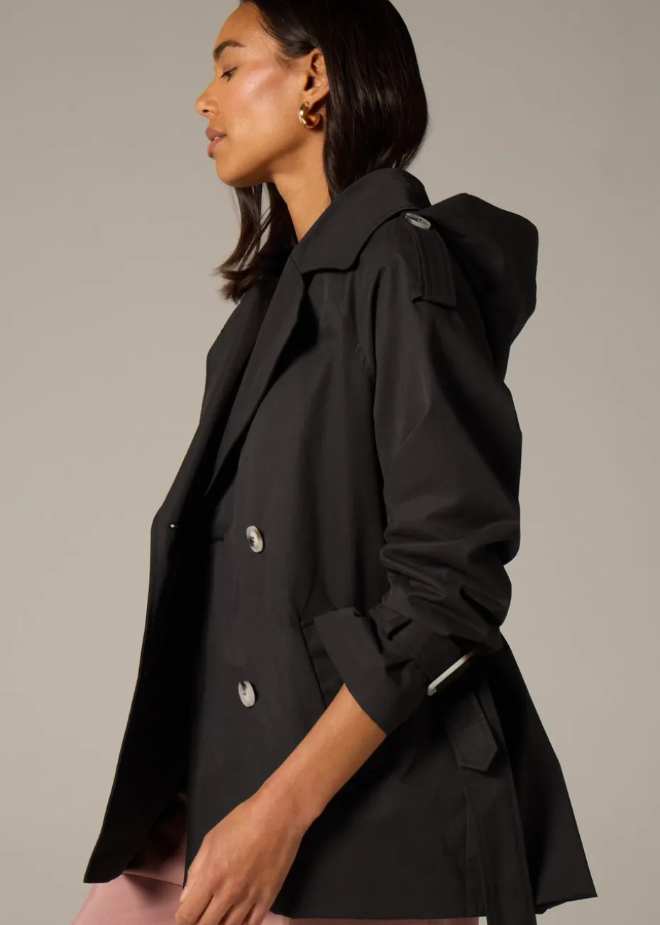 Et Vous Black Short Trench Coat