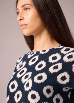 Et Vous Navy Scratch Jersey Back Top