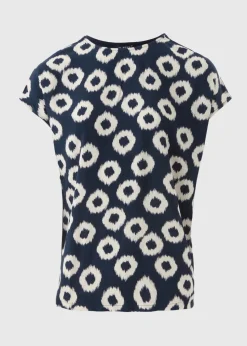 Et Vous Navy Scratch Jersey Back Top