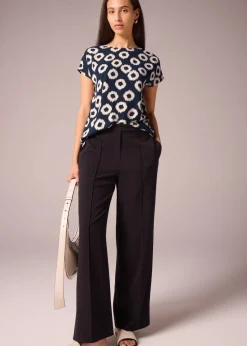 Et Vous Navy Scratch Jersey Back Top