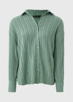 Et Vous Sage Green Textured Co Ord Shirt