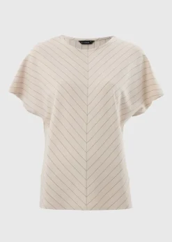 Et Vous Stone Pinstripe Top