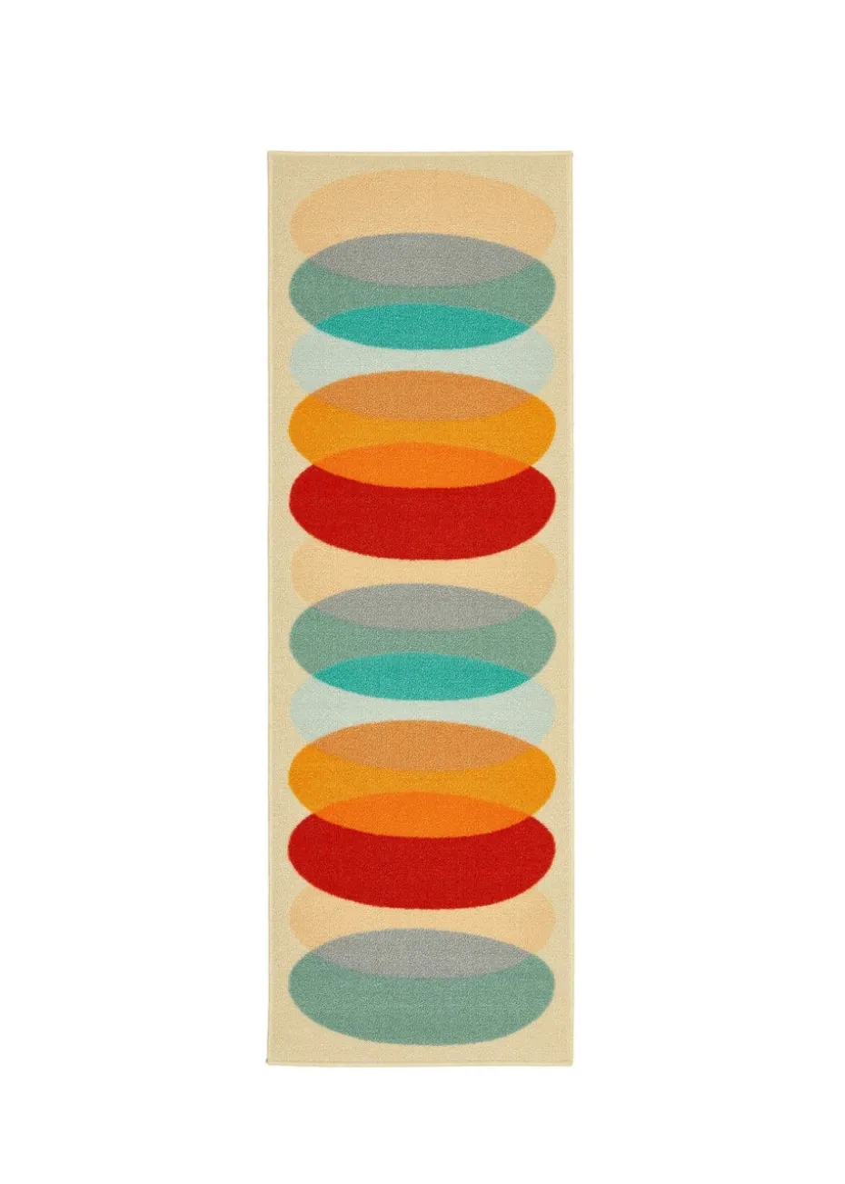FloorMatters Printed Loop Retro Lead Washable Runner and Mat