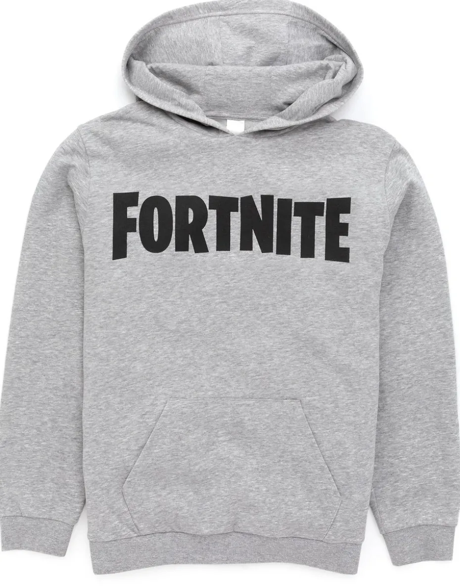 Fortnite Logo Kids Grey Hoodie (11-16 Yrs)