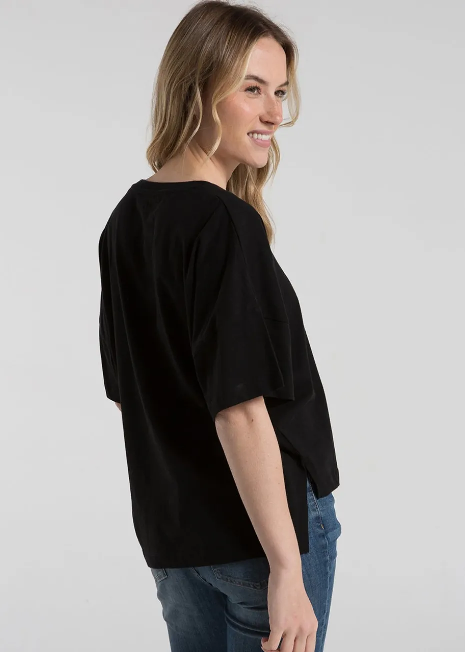 French Connection Black Cotton Crew Neck Boxy Fit T-Shirts 2 Pack