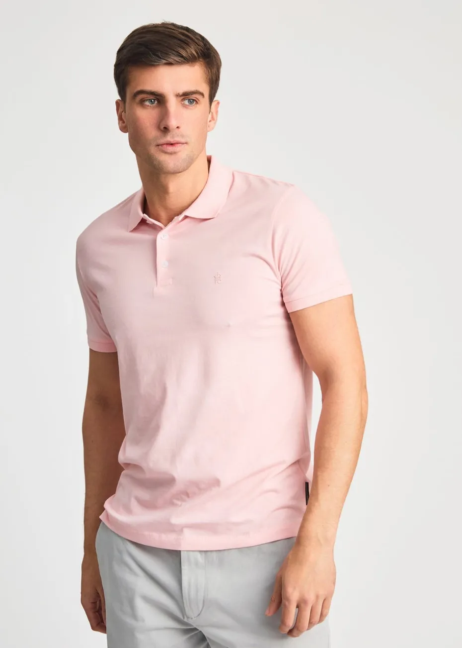 French Connection Pink 3 Pack Cotton Short Sleeve Polo Shirts
