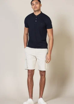 French Connection Stone Cotton Cargo Shorts